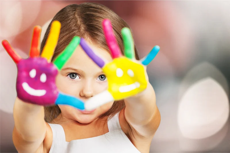 Girl With Painted Hands